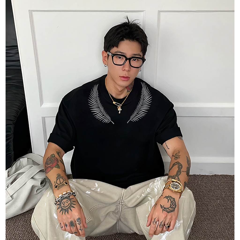 Áo thun Local Brand thêu Lá Dừa Nam Nữ 280gsm