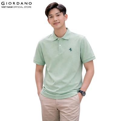GIORDANO Áo Thun Nam Có Cổ Ngắn Tay Thêu Logo Napoleon Polo 01015206