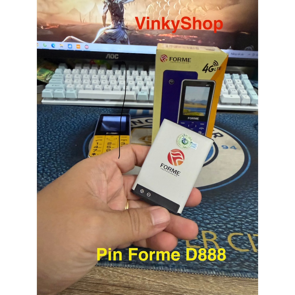 Pin Forme D888 ,pin tháo máy chính hãng đúng dung lượng pin 1800mAh