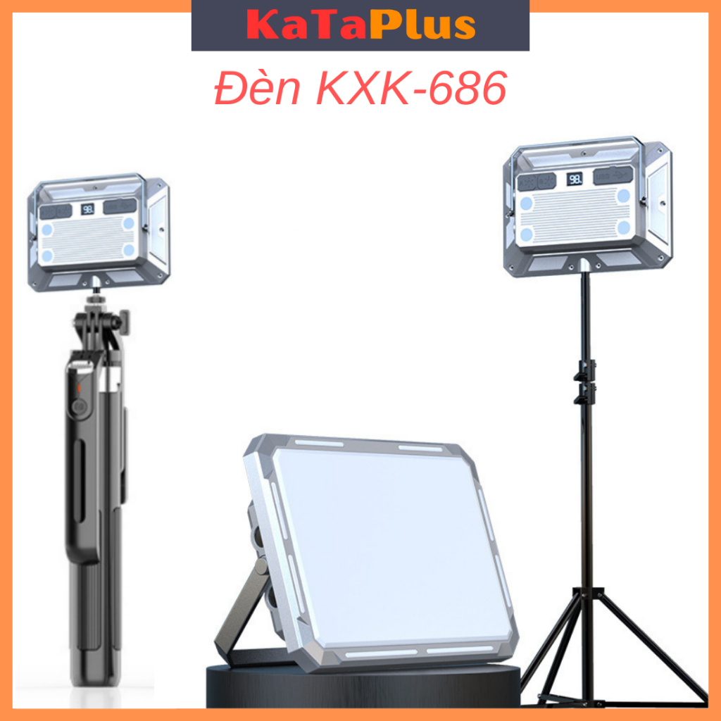 Đèn Trợ Sáng Quay Phim Chụp Hình, Đèn Camping Ngoài Trời KXK-686. Thiết Kế Nhỏ Gọn Công Suất 20w