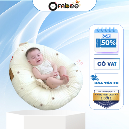 Gối Sơ Sinh Chống Trào Ngược Easy MOM - Hình Quả Lê, Khóa Kéo 360 độ