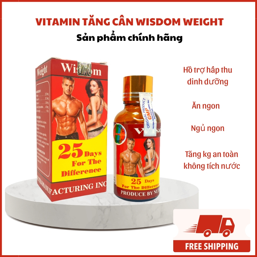 Vitamin wisdom weight, tăng cân wisdom weight chính hãng indonesia tăng cân an toàn không tích nước