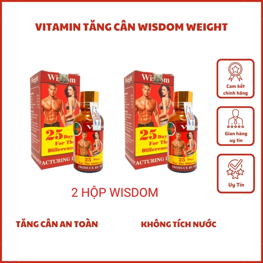 2 Hộp vitamin wisdom weight, tăng cân wisdom weight chính hãng indonesia tăng cân an toàn không tích