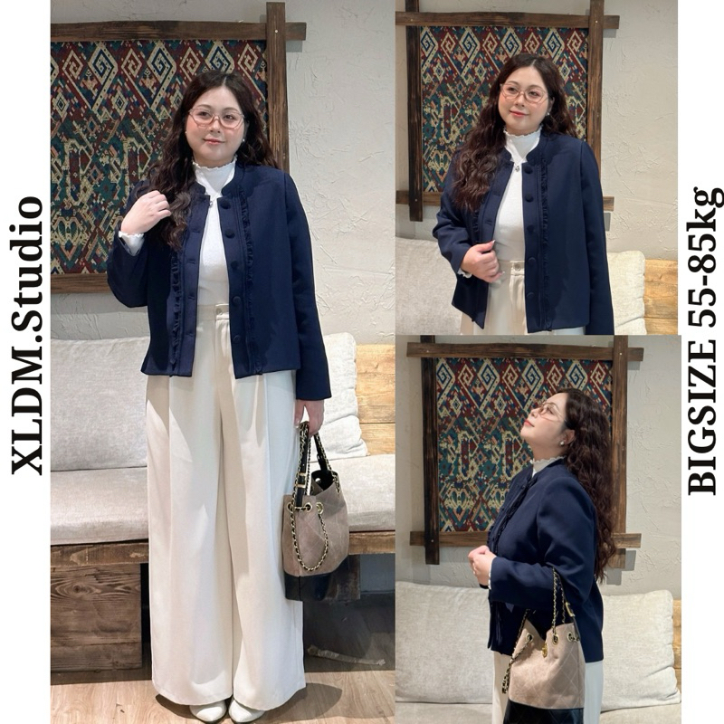 Áo kiểu BIGSIZE thiết kế dáng ngắn , tiểu thư có độn cầu vai XLDM STUDIO ( Babie Top )