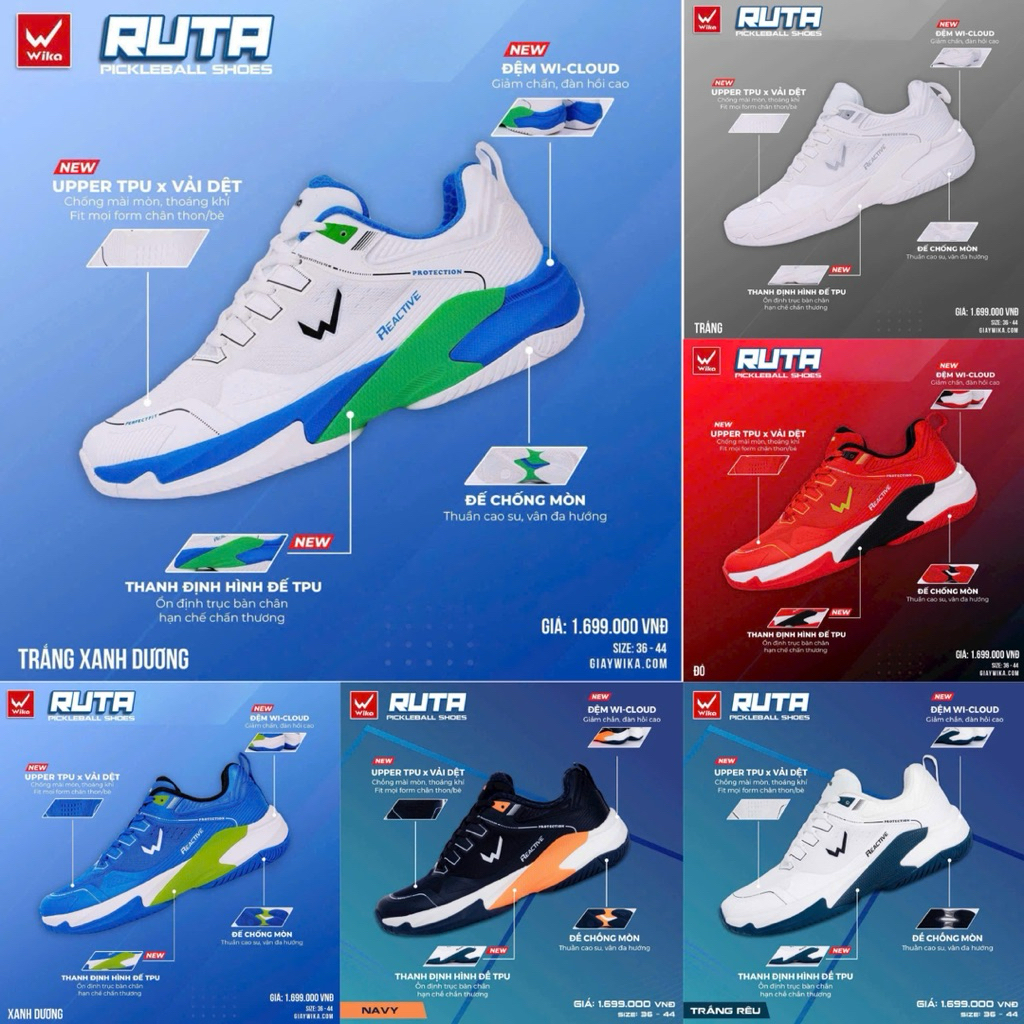 Giày Pickleball /cầu lông Wika Ruta chính hãng
