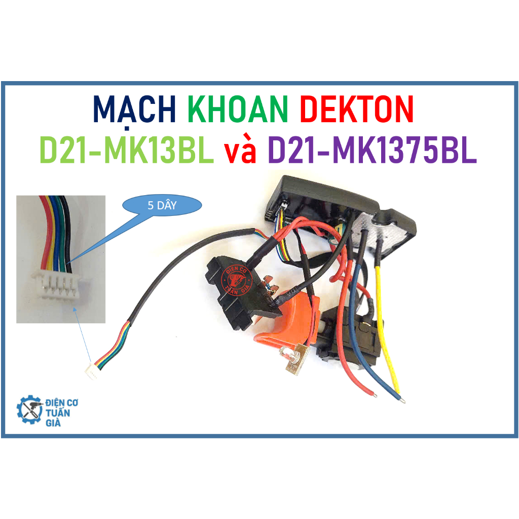 DEKTON 1375 - MẠCH + CÔNG TẮC MÁY KHOAN DEKTON MÃ D21 mk13bl và D21mk1375bl, 1375.