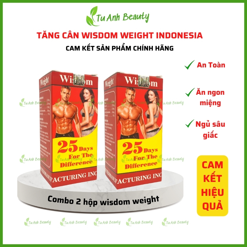Combo 2 hộpTăng cân wisdom weight, vitamin tăng cân wisdom weight chính hãng indonesia tăng cân an t