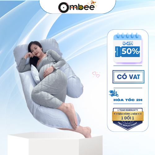 Gối bầu Easy MOM vải nhung hạt nổi hỗ trợ lưng, bụng bầu, giảm đau cơ mỏi