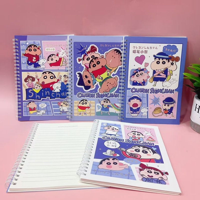 Sổ A5 Vở A5 kẻ ngang gáy xoắn 50 trang Shin cậu bé bút chì BAG U STORE A5SHIN15