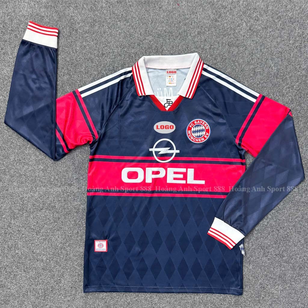 [Chỉ Có Áo] Áo Bóng Đá Dài Tay CLB Bayern Retro 1997/1998 - Vải Polyester Thái