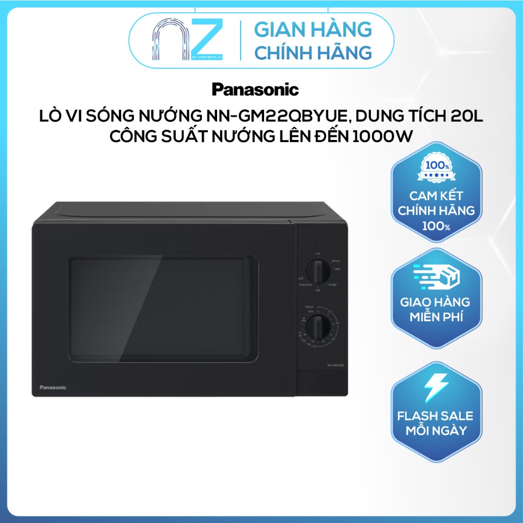 [ Chính Hãng ] Lò vi sóng có nướng Panasonic NN-GM22QBYUE 20L - Công suất nướng lên đến 1000W
