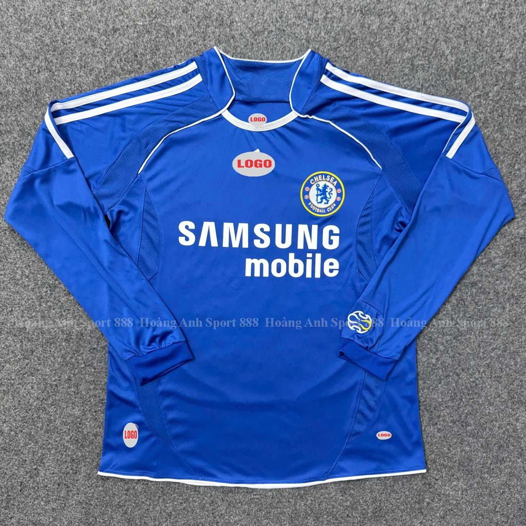 [Chỉ Có Áo] Áo Bóng Đá Dài Tay CLB Chelsea Retro 2006/2007- Vải Thái Cao Cấp