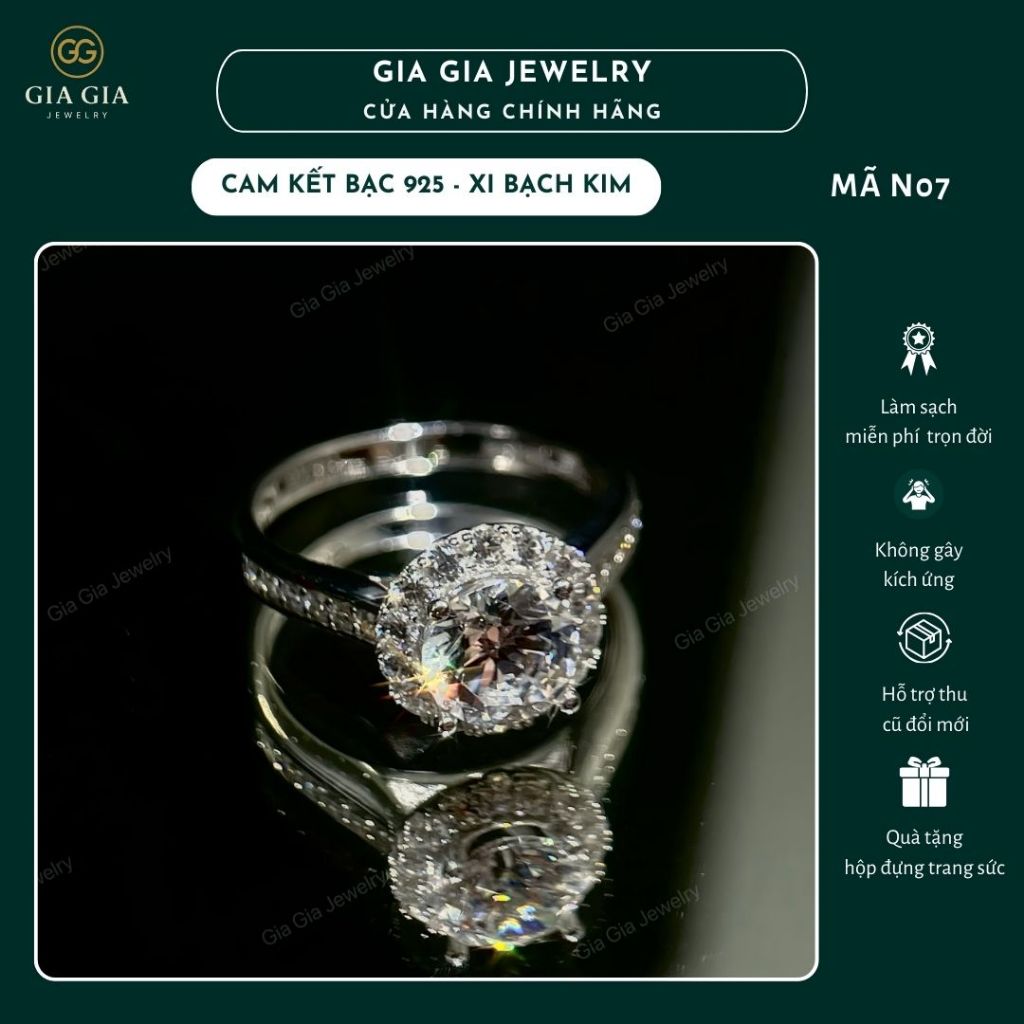 [MÃ N07] - Nhẫn Mặt Tròn Đính Đá