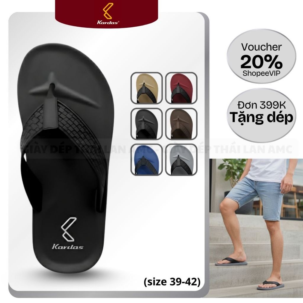 Dép Thái Lan nam xỏ ngón cao su siêu dẻo KARDAS - Jacker 3.2