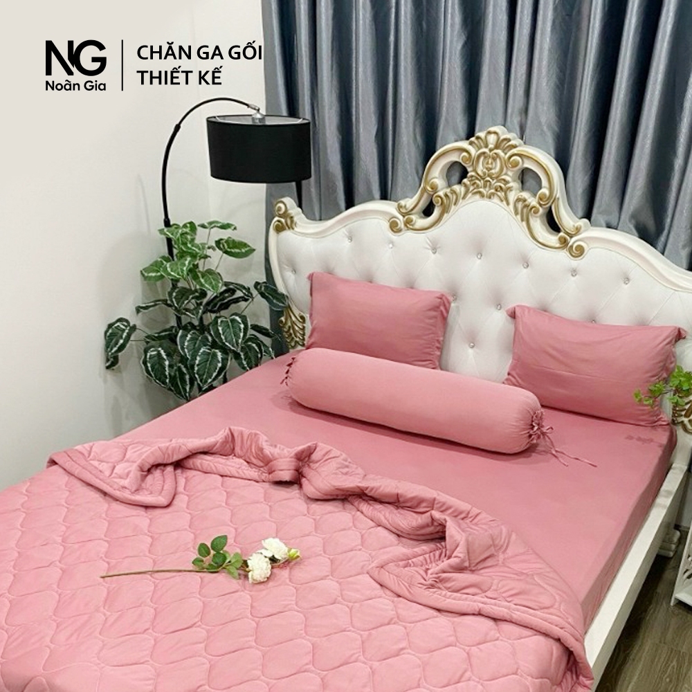 Bộ ga nệm thun lạnh hàn quốc, ga gối thun lạnh 4 món (1 Ga gường + 2 Gối nằm + 1 Gối ôm)