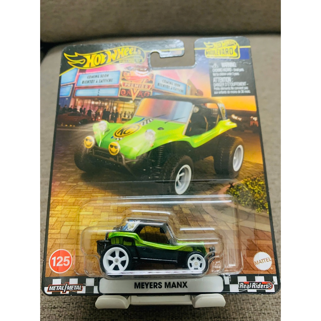 Hãng Hot Wheels - Meyers Manx (Bản Premium, chưa loose, card hơi nhăn góc trên, thân gầm kim loại, l