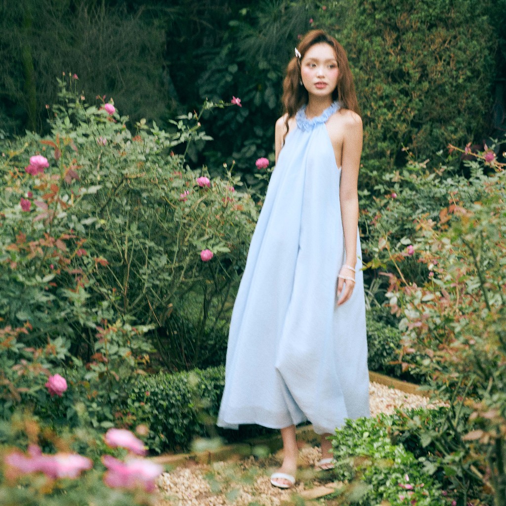 [SUMMER] DOTTIE - Đầm yếm rút nhún cổ - Xanh biển - D0734