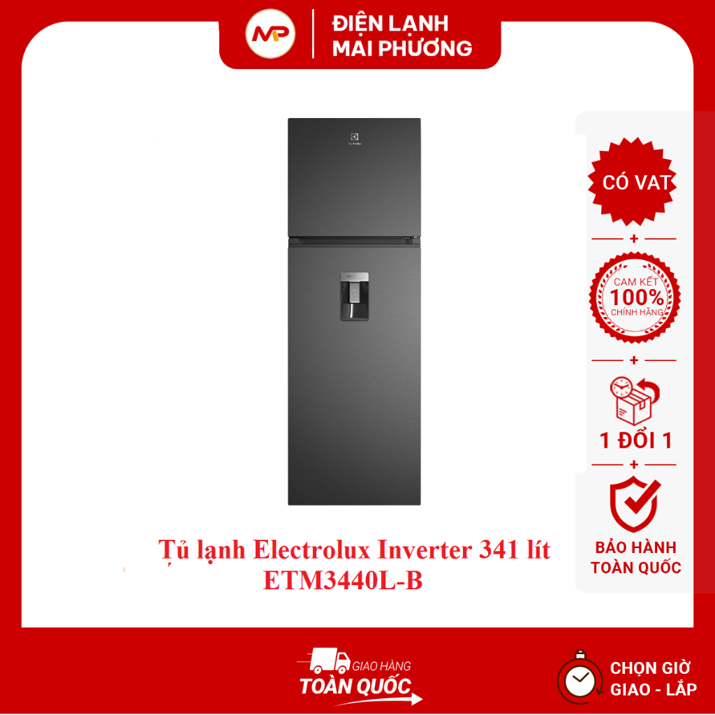 Tủ lạnh Electrolux Inverter 341 lít ETM3440L-B - Bảo hành 2 năm tại nhà