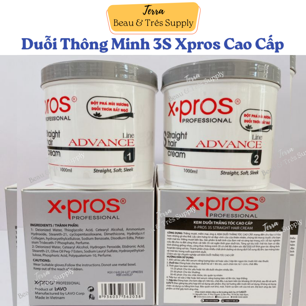 Kem Duỗi Thông Minh Cao Cấp 3S Xpros Duỗi Nhanh, Mùi Hương Nhẹ, Tóc Bóng Khỏe (500ml - 1000ml)