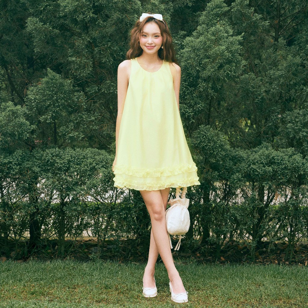 [SUMMER] DOTTIE - Đầm bèo rút nhún - Vàng - D0733