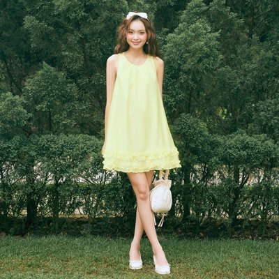 [SUMMER] DOTTIE - Đầm bèo rút nhún - Vàng - D0733