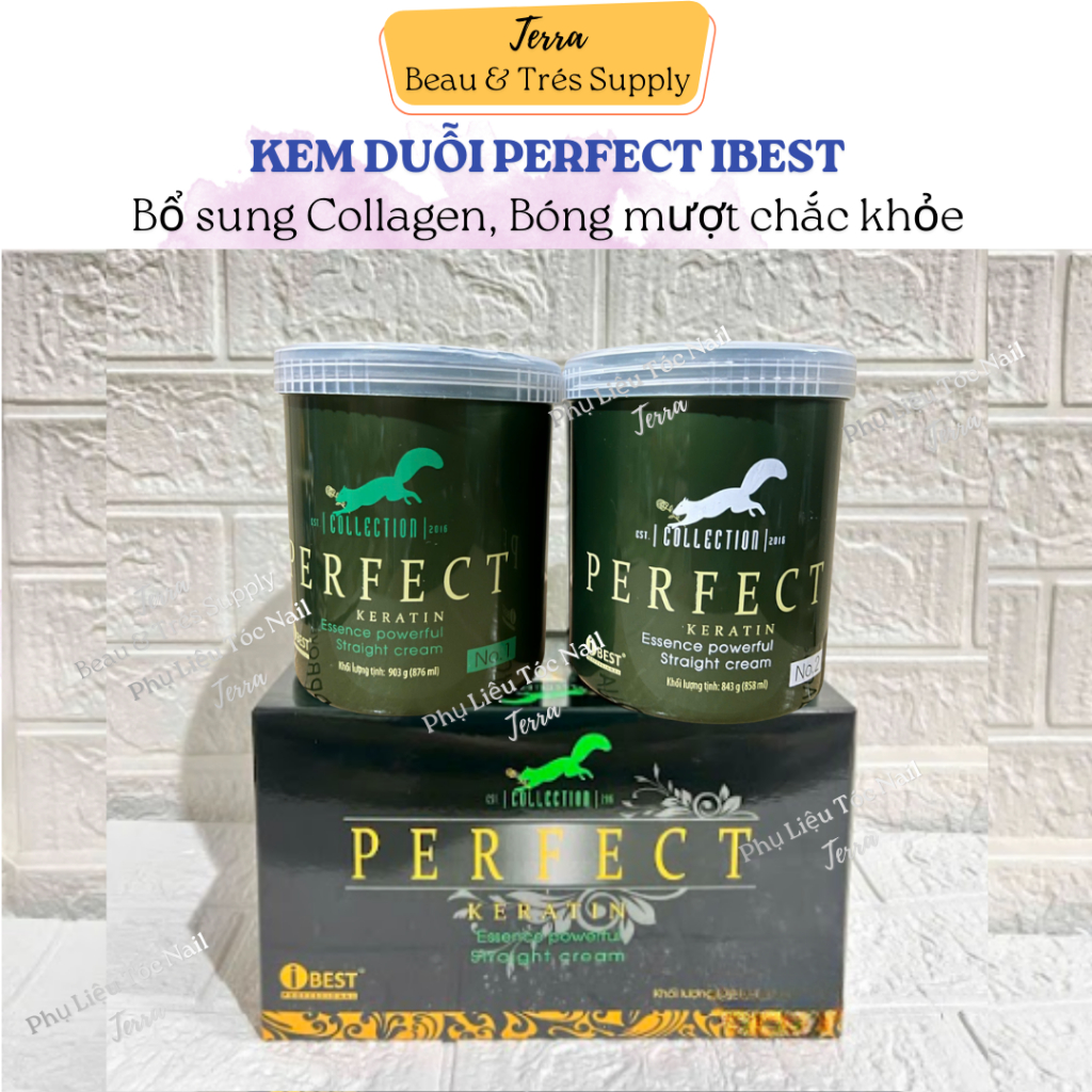 Cặp Duỗi Tóc iBest Perfect Keratin Hương Thơm, Bổ Sung Collagen Giúp Tóc Bóng Mượt 1000ml