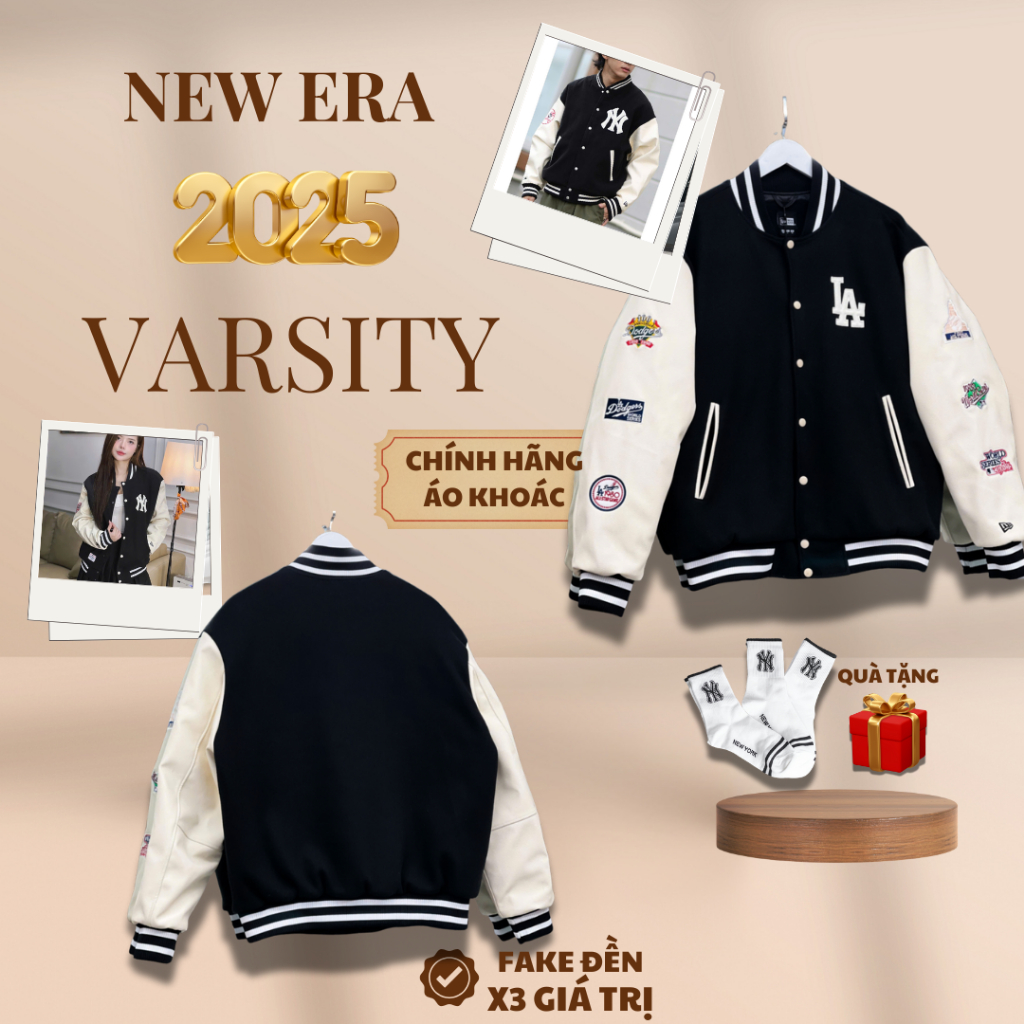 [CHÍNH HÃNG] Áo Khoác New Era New York Yankees  - Áo New Era Bomber Varsity Jacket Chính Hãng Full T