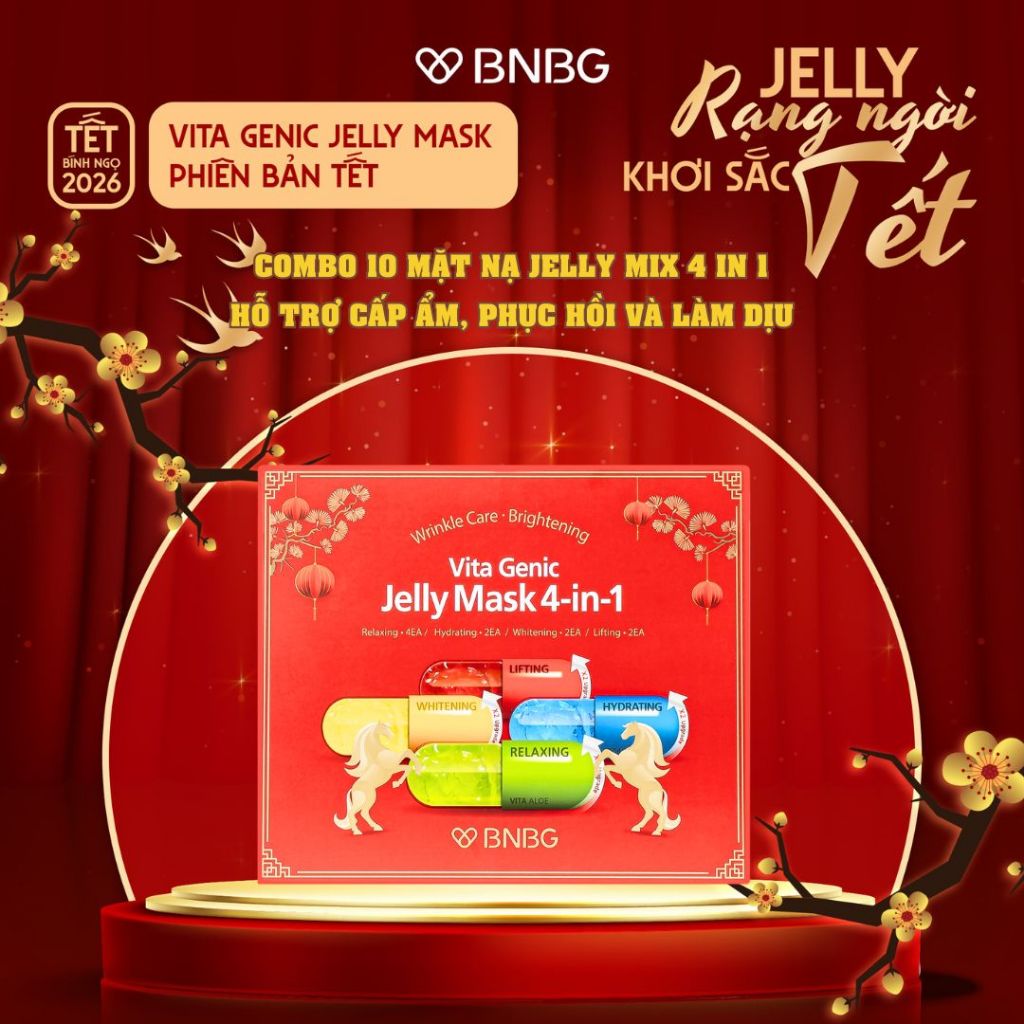(KOL) Combo 10 Mặt Nạ BNBG Mix Hỗ Trợ Phục Hồi Da BNBG Vita Genic Jelly Mask 30mlx10