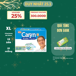 Tã/Bỉm dán người lớn siêu thấm Caryn size M/L/XL - 20 miếng