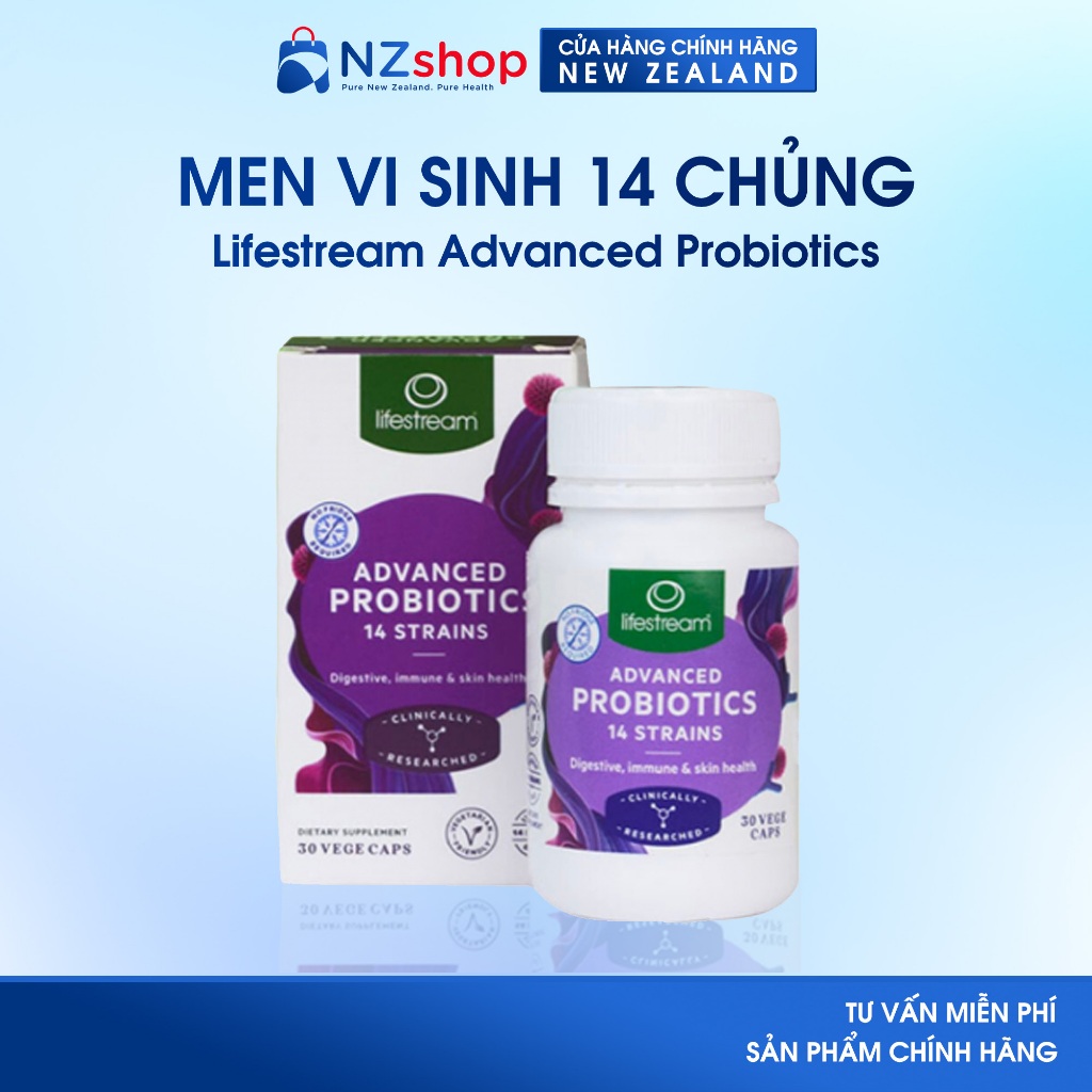 Men Vi Sinh 14 Chủng Lifestream Advanced Probiotics New Zealand 30 Viên