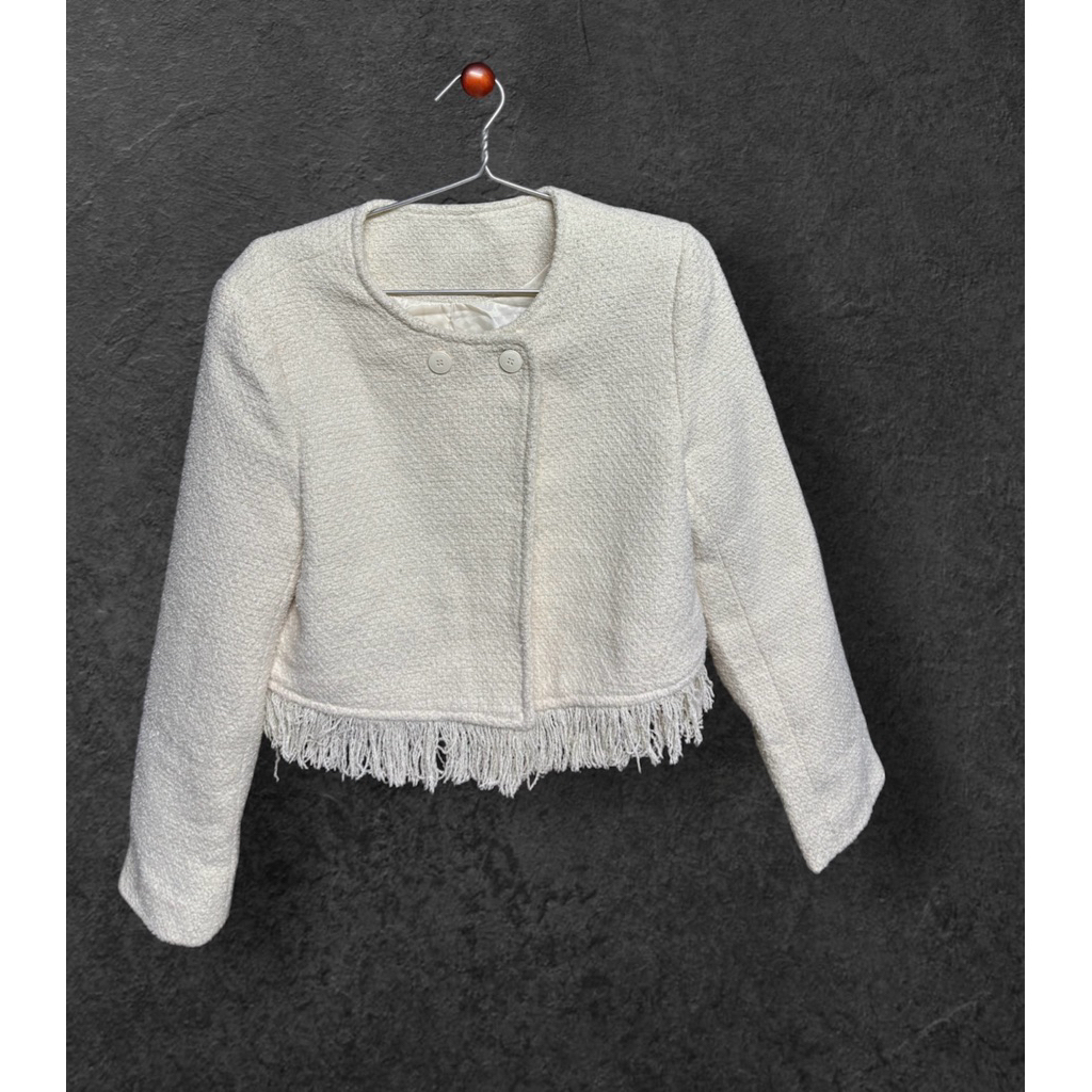 Áo Khoác Dạ Tweed trắng blink blink