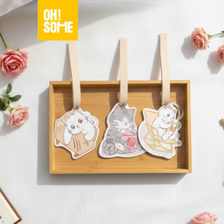 OHSOME - Túi thơm thiên nhiên dạng nén phiên bản Mèo lười treo tủ quần áo, phòng khách, nhà tắm, tủ giày kèm dây buộc