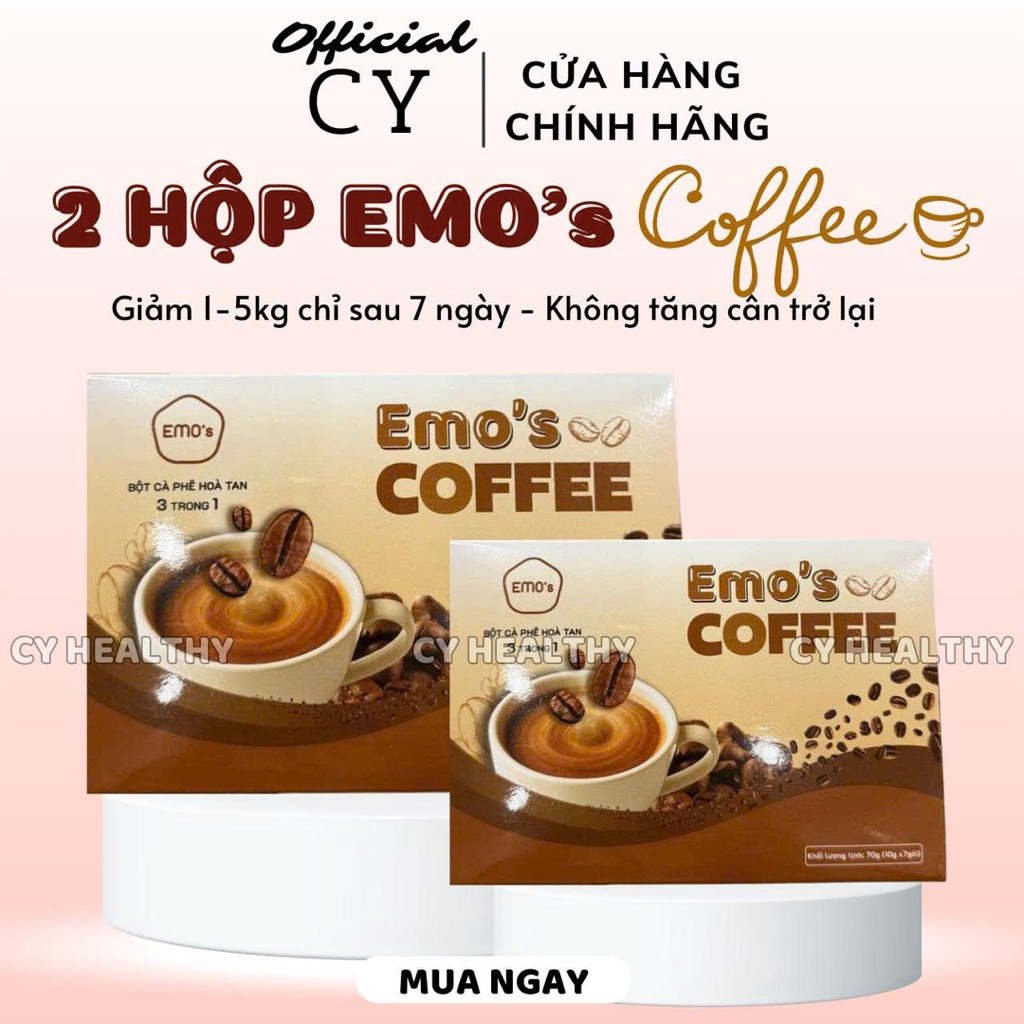 (MẪU MỚI RA MẮT) Combo 2 Hộp Bột Emo’s Coffee Giảm Cân Thơm Ngon - Kèm Quà Tặng