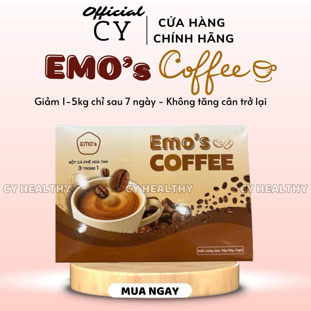 (MẪU MỚI) Bột Emo’s Coffee Giảm Cân Cấp Tốc - Thơm Ngon Dễ Uống - Hàng Chính Hãng - Kèm Quà Tặng