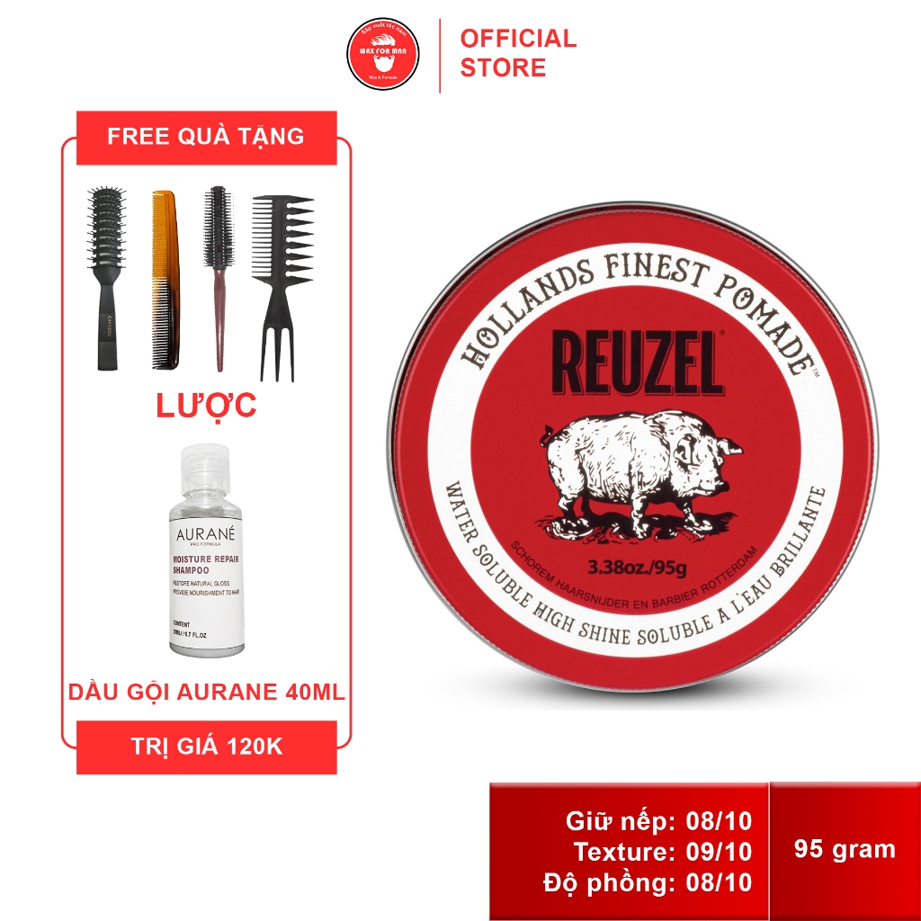 Sáp vuốt tóc Reuzel Red Pomade - đỏ