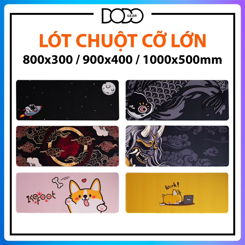 Lót chuột cỡ lớn văn phòng size 80x30 90x40 100x50cm dày 3mm chống trơn trượt pad chuột chơi game an