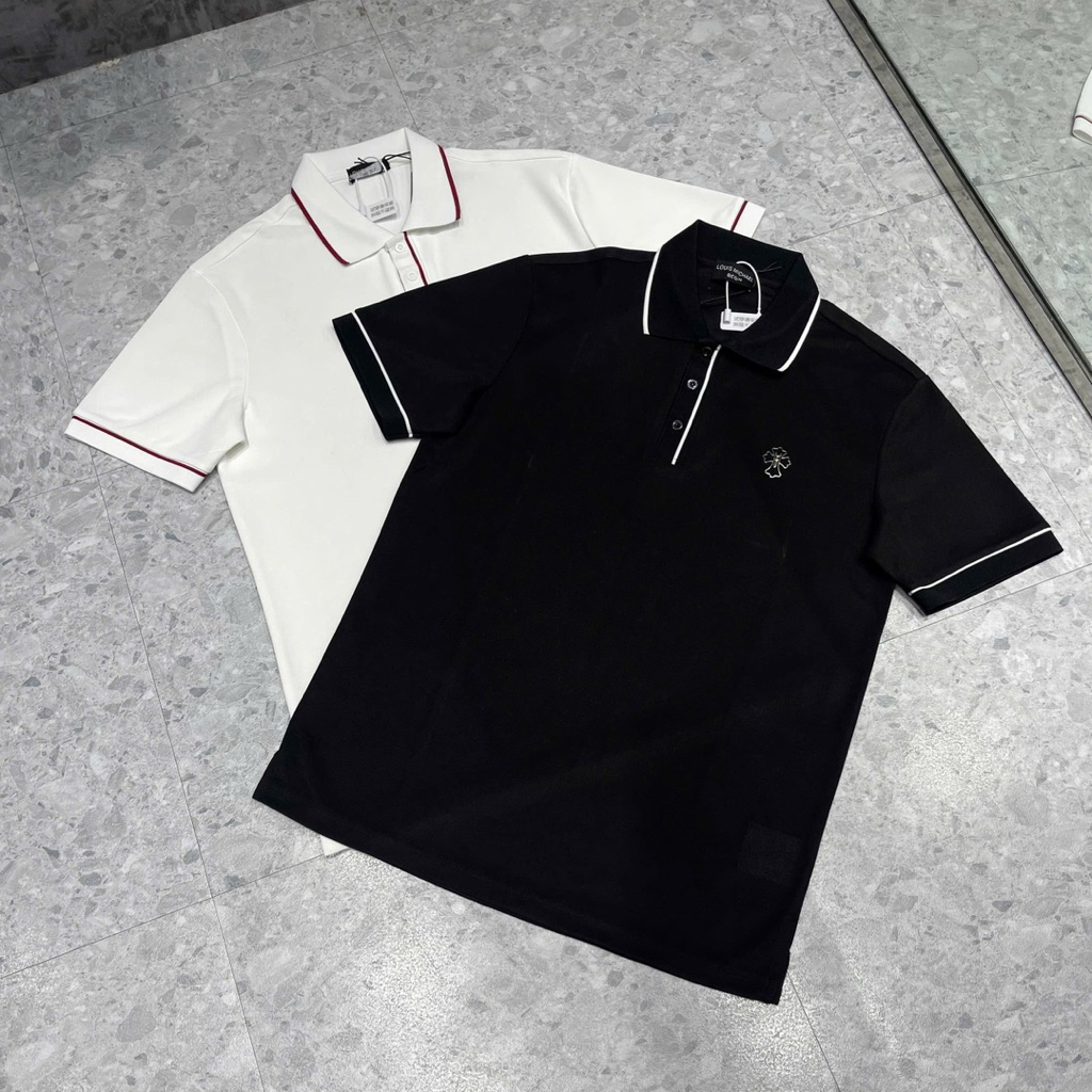 Áo polo nam LM đính logo ngực tinh tế, chất cotton cao cấp thời trang sang trọng - Ninh Shop