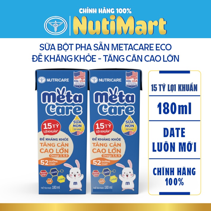 Sữa công thức pha sẵn Metacare Eco Nutricare tăng cân phát triển toàn diện cho bé