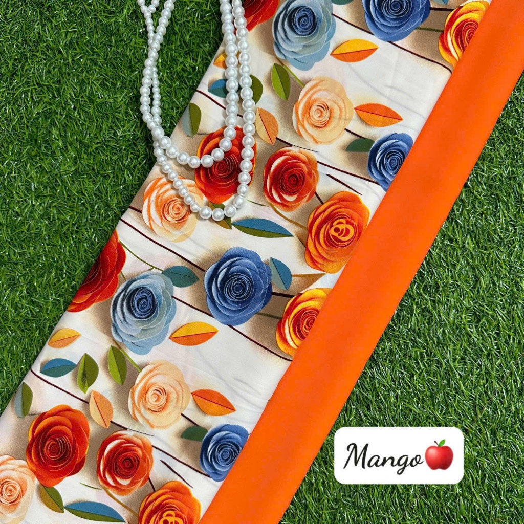 sét vải áo dài ,áo bà ba lụa mango hoa nhí