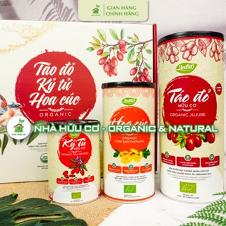 Táo đỏ, kỷ tử, trà hoa cúc hữu cơ  ANBIO - Set quà tặng sức khỏe tinh tế, ý nghĩa