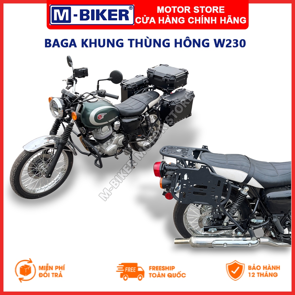 [M-Biker] Baga W230, Baga sau W230, Baga hông W230, Baga gắn thùng trên và thùng 2 bên dành cho W230
