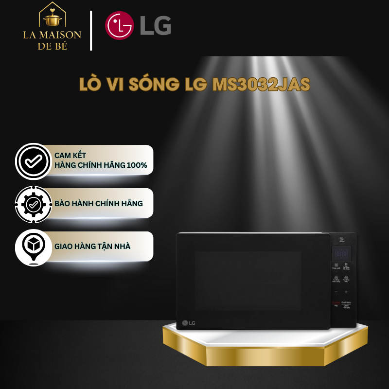 Lò Vi Sóng LG MS3032JAS - 30L - Thiết Kế Tinh Tế - Tối Giản - 3 Chế Độ Tự Động - LMS