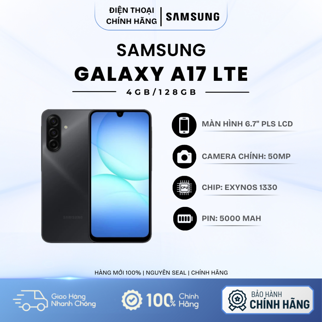 Điện thoại Samsung Galaxy A17 4G 8GB/128GB - Hàng Chính Hãng