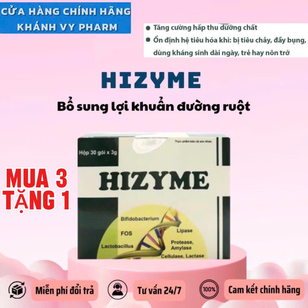 [MUA 3 TẶNG1] HIZYME -Hỗ trợ tiêu hóa hiệu quả, bổ sung lợi khuẩn đường ruột với Lactobacillus & Bif