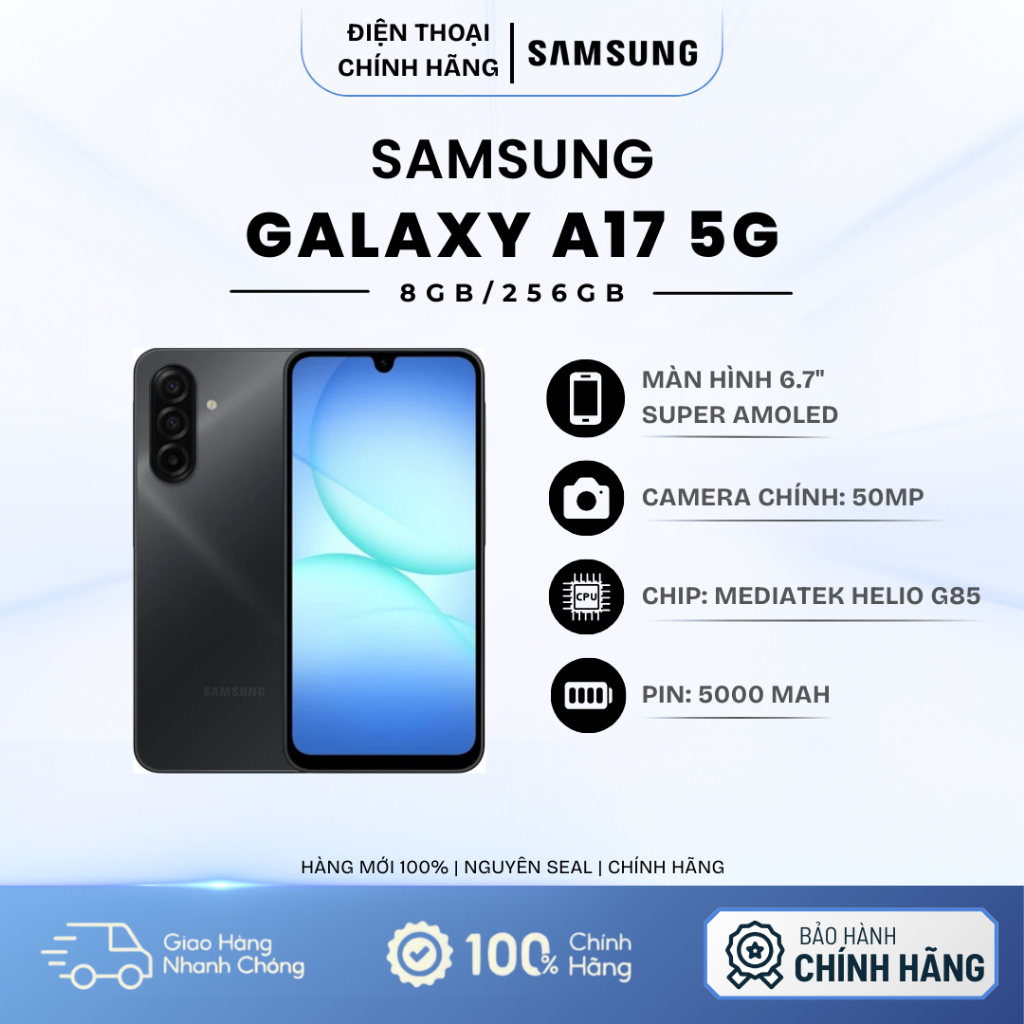 Điện thoại Samsung Galaxy A17 5G 8GB/256GB - Hàng Chính Hãng