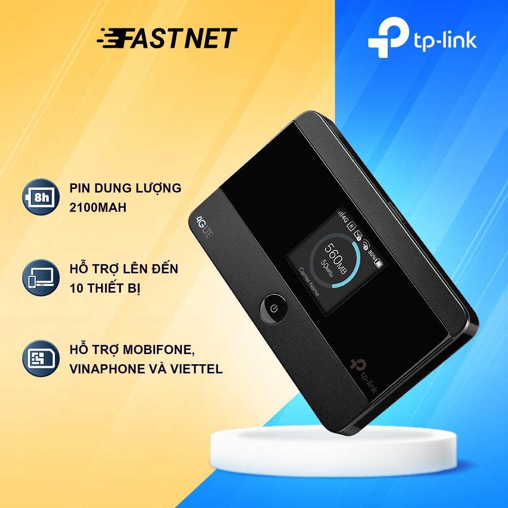 Wi-Fi Di Động TP-Link M7350 | Dùng SIM 3G/4G LTE, Tốc Độ 150Mbps, Pin 8 Giờ
