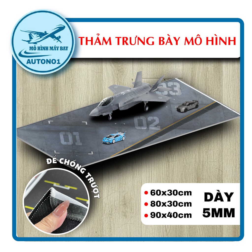 Phụ kiện thảm sa bàn chống trượt mô phỏng diorama sân đỗ xe - máy bay nhiều kích thước cho mô hình  