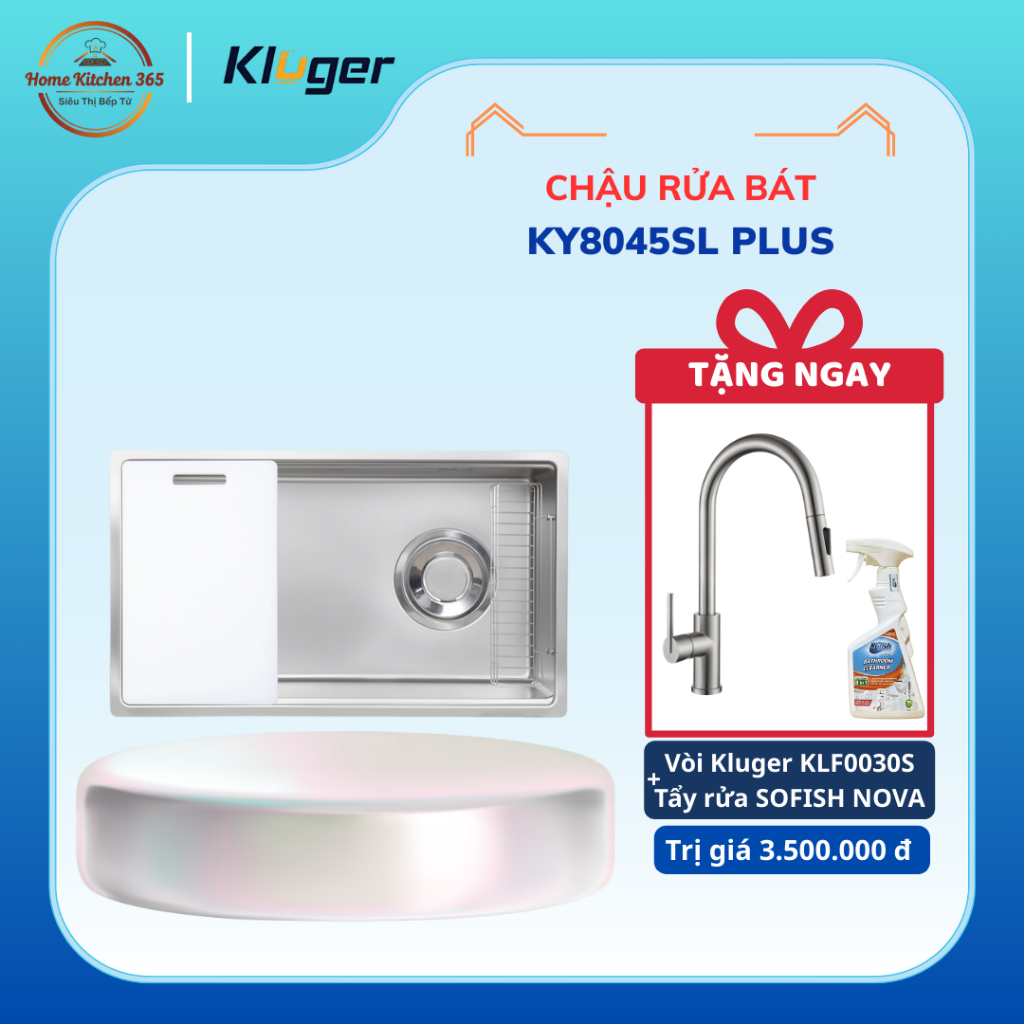 [TẶNG VÒI] Chậu Rửa Bát Kluger KY8045SL Plus - Sang Trọng, Bền Đẹp Với Thời Gian