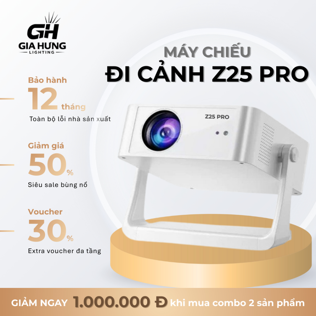 Máy Chiếu Z25 Pro - Full HD 1080 | Tặng USB Hiệu Ứng Cảnh 64GB | Đi Cảnh, Xem Phim, Youtube...