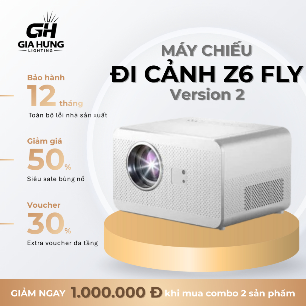 Máy Chiếu Z6 Fly V2 (Tặng Kèm USB Cảnh)- Full HD 1080P,Máy Chiếu Đi Cảnh Bay Phòng, Xem Phim, Youtube, Netflix